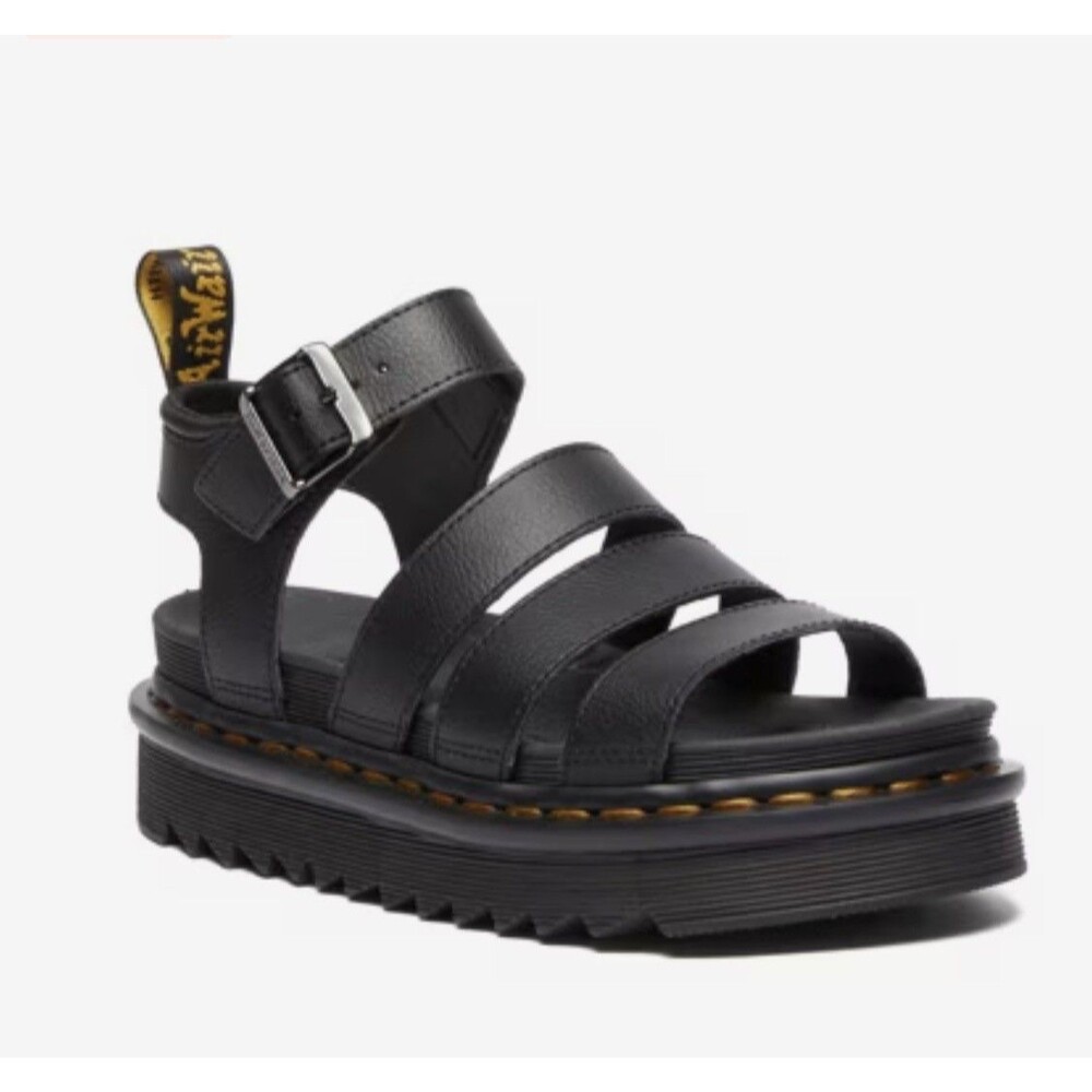 Dr Martens Blaire Hydro Leather Sandals Black Platform Womens US 7 EU 38 UK 5